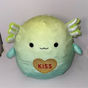 Cute Green Squishmallow Valentine Plush Toy with Heart